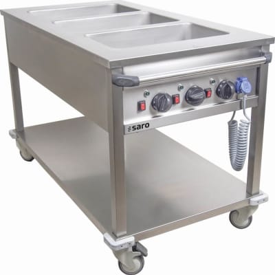 SARO Hitaborð Bain Marie 3 hólf 30-90° 130x70x85cm