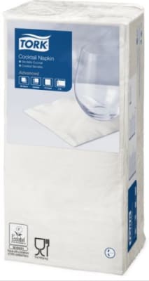 Servíettur 24cm 2ja laga hvítar 200stk/pk (12pk/ks)