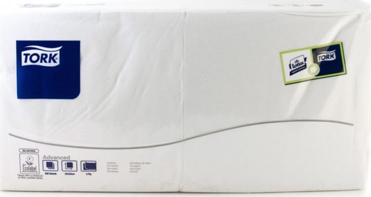 Servíettur 2ja laga hvítar 33cm 200stk/pk (10pk/ks)