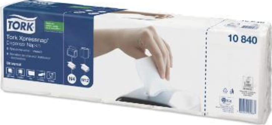 Servíettur í skammtara hvítar 40x225
