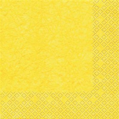 Servíettur einlitar gular 20stk 33×33 (12)