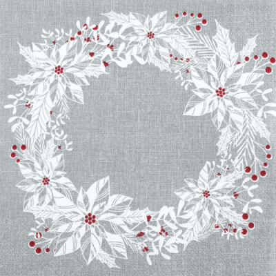 Servíettur Scandi wreath 33×33 cm (12)