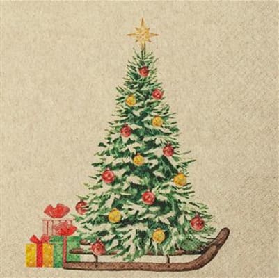 Servíettur Tree on sled 33x33cm (12)