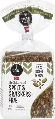 Sigdal Hrökkbrauð speltflögur & graskersfræ