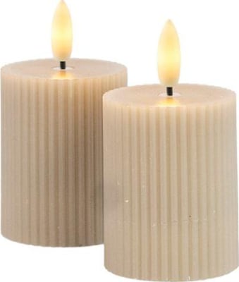 Sirius Smilla hleðslukerti 2 stk 6,5cm Grá