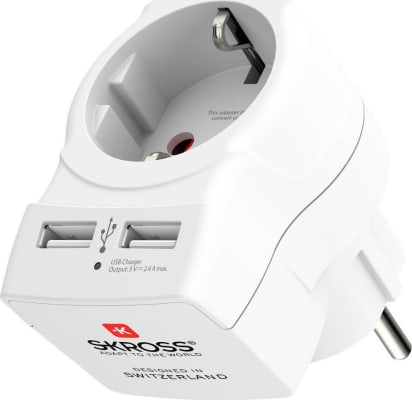 Skross Hleðslutæki 2 x USB-A + 220V