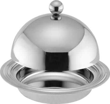 Smjördiskur stál með kúpli – 12 cm
