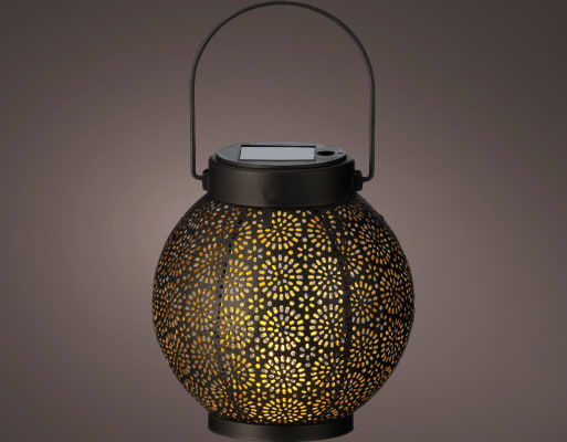 Solar metal lukt svört/gyllt 14x16cm. (4