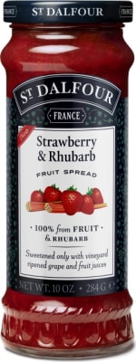 St.Dalfour Jarðarberja- og rabarbarasulta 284g