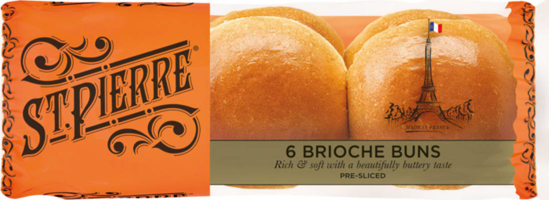 St P Burger Buns Brioche 50g 6pk