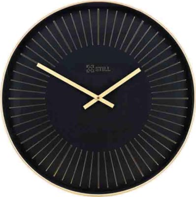 Still Veggklukka 50cm plast/gler black/gold