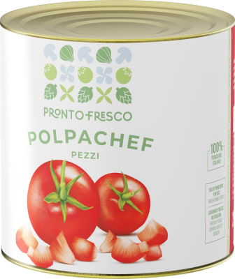 Tómatar skornir Polpachef pezzi 2,5 kg Greci