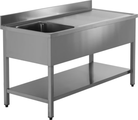 TECNODOM STÁLBORÐ 160X70X95H m. vask vinstri