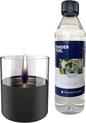 Tenderflame Lilly 10cm 0,25L + 0,5ltr vökvi gjafasett svart