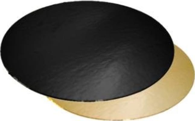 Tertuspjöld gyllt/svört hringlaga 28cm 100stk