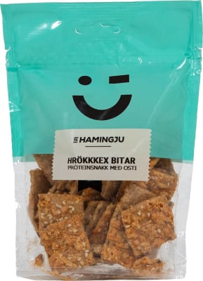 Til hamingju Hrökkkex-bitar Prótein snakk ostur 16x85g
