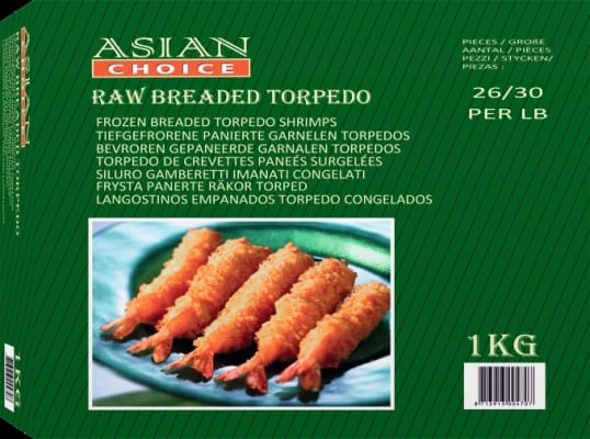 Torpedo rækjur í raspi  62-66stk 1kg