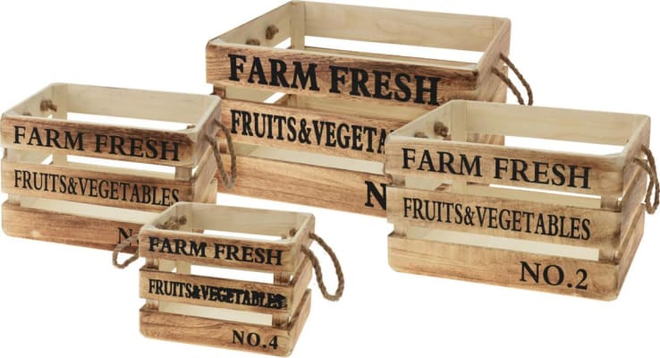 Trékassar 4stk sett farm fresh
