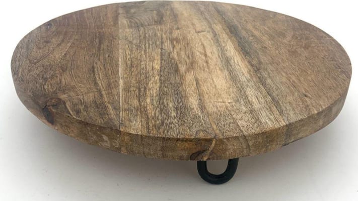 Trendcenter Bakki/bretti á járnfótum ö:32cm h:6cm mangóviður