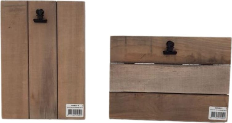 Trendcenter Bretti á vegg 20x14 með klemmu, grófur viður