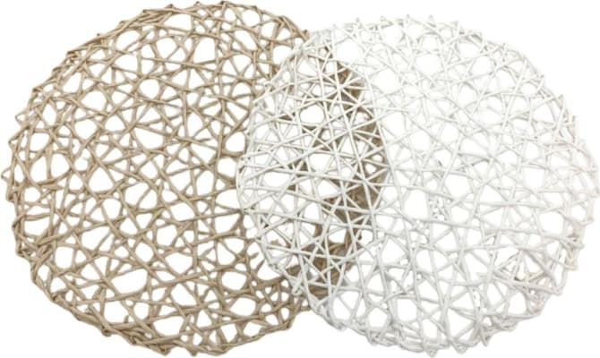 Trendcenter Diskamottur bast/pappi ö38cm white/nature