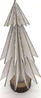 Trendcenter Jólatré viðar 9,5x17cm white silver