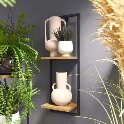 Viðar/metal hilla MDF 75x25x20 (1)