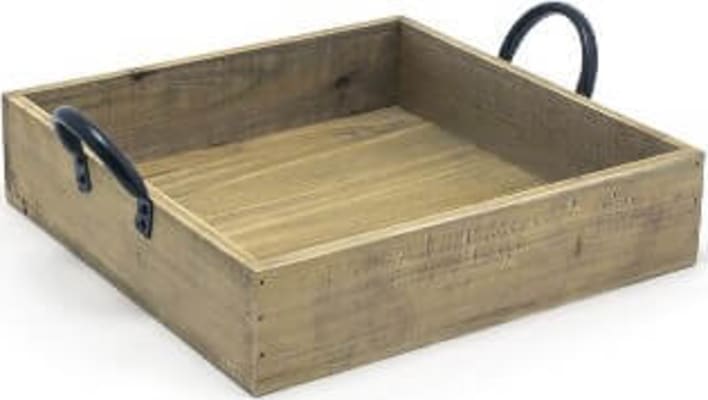 Viðarbakki rustic með handfangi
