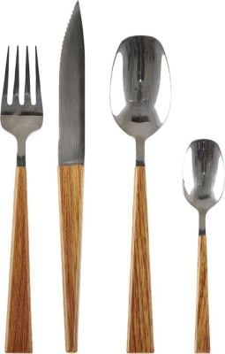 Villa Collection Hnífapör 16stk stál með viðar/plast handfangi