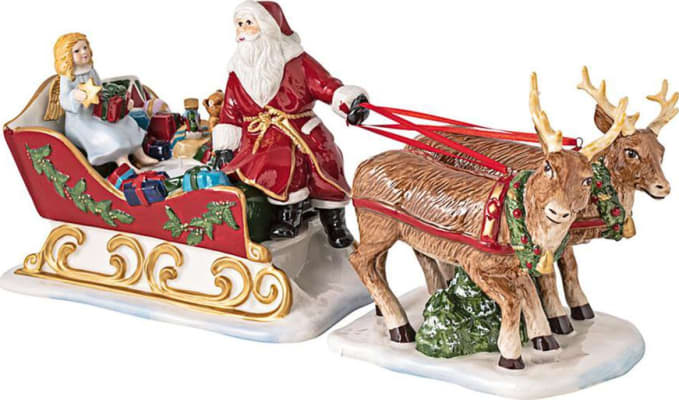 Villeroy & Boch Christmas Toys jólasveinn á sleða 36x14cm