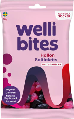 Wellibites Hindber og Saltlakkrís  m/B6
