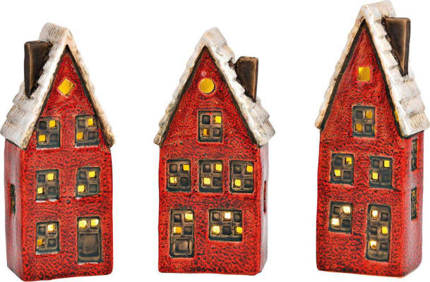 Wurm Hús 7x6cm h:17cm LED rautt 2mism 1stk