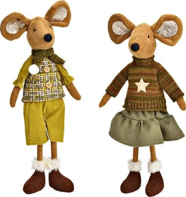 Wurm Jólamús tau 36cm 2 mism 1stk