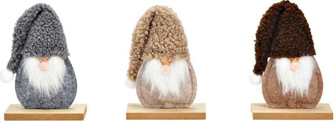 Wurm Jólasveinn natur 13cm á tréplatta 3mism 1stk