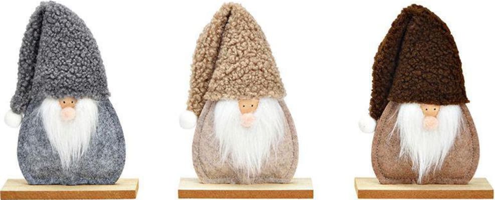 Wurm Jólasveinn natur 18cm á tréplatta 3mism 1stk