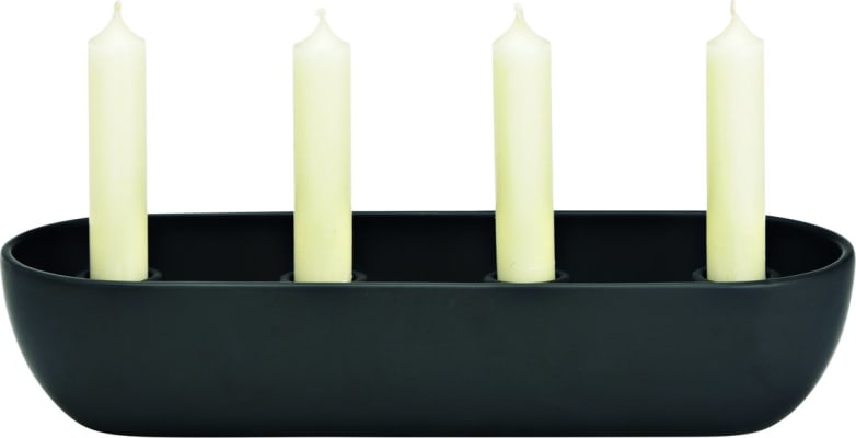 Wurm Kertastjaki fyrir 4 kerti oval lengd:31cm svartur