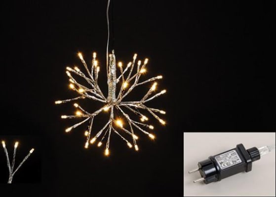 Wurm Ljósakúla 25cm 48 ljósa silfur