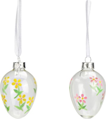 Wurm Páskaegg upphengi 4x6x4cm 6stk í pakka blóm