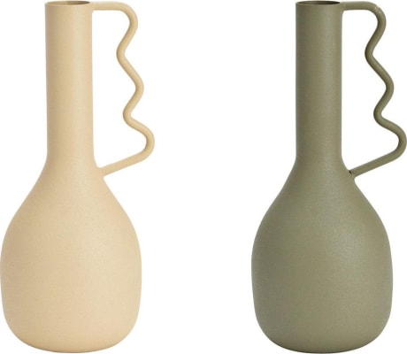 Wurm Vasi 19cm metal 2 mism beige/grænn 1stk