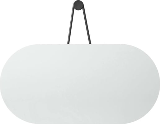 Zone Veggspegill með ól og hanka black 60x30cm