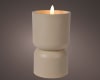 LED-Útikerti Diabolo beige 8x13cm. (16)
