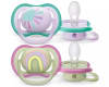 Philips-AVENT Snuð 0-6 Mán 2stk UltraAir Sól og regnbogi fjólublátt/grænt