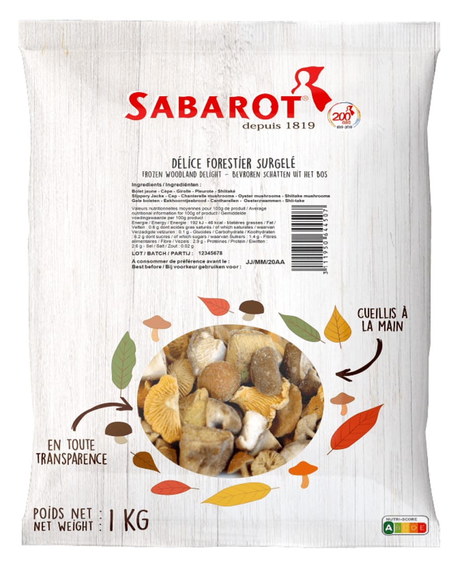 Skógarsveppir „Delice“ frystiv.1 kg (5 stk/ks)