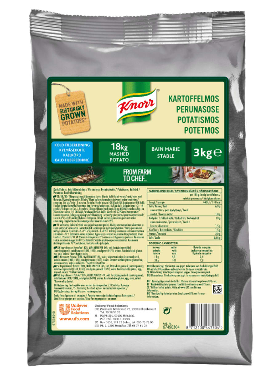 Knorr Kartöflumús – Kold tilberedning 3kg (4stk/ks)