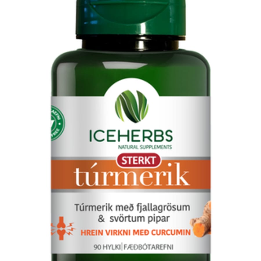Iceherbs túrmerik sterkt 90 stk.