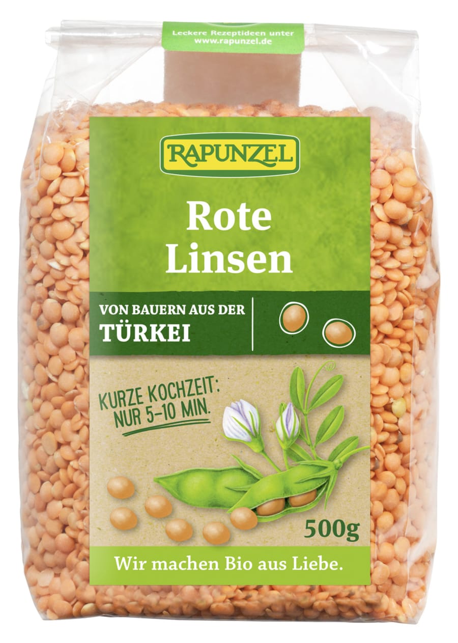 Rapunzel Rauðar Linsubaunir Þurrkaðar