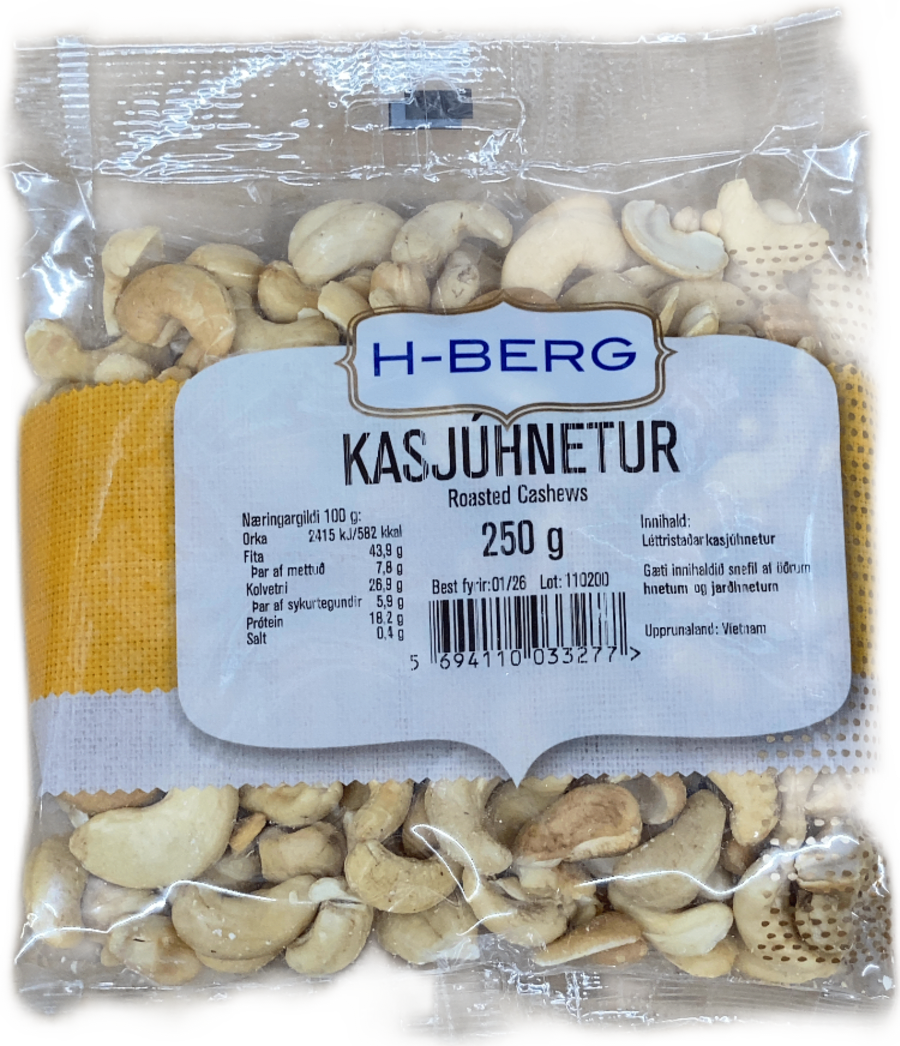H-Berg Léttristaðar Kasjúhnetur 250 g