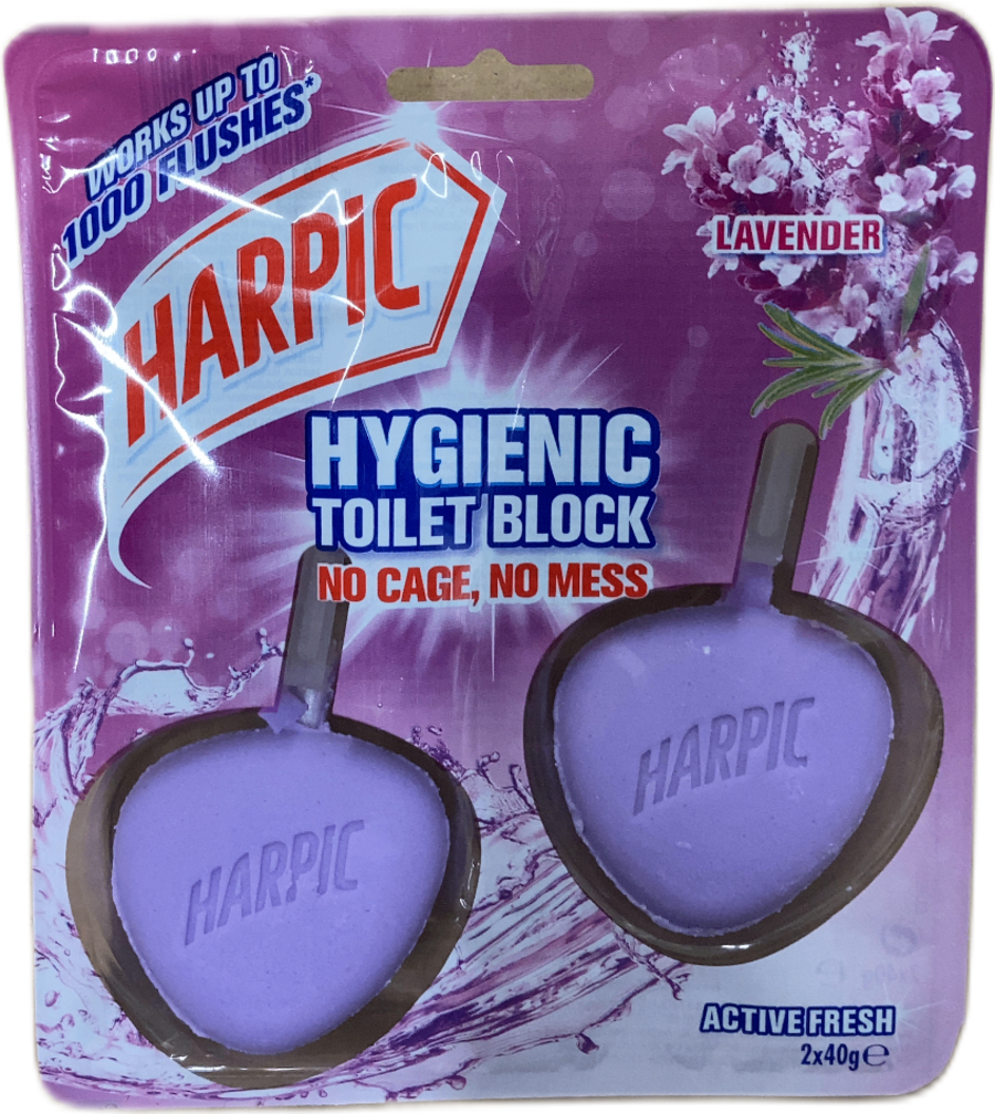 Harpic Active Fresh Lavender hreinlætis salernisblokk 2 x 40 g