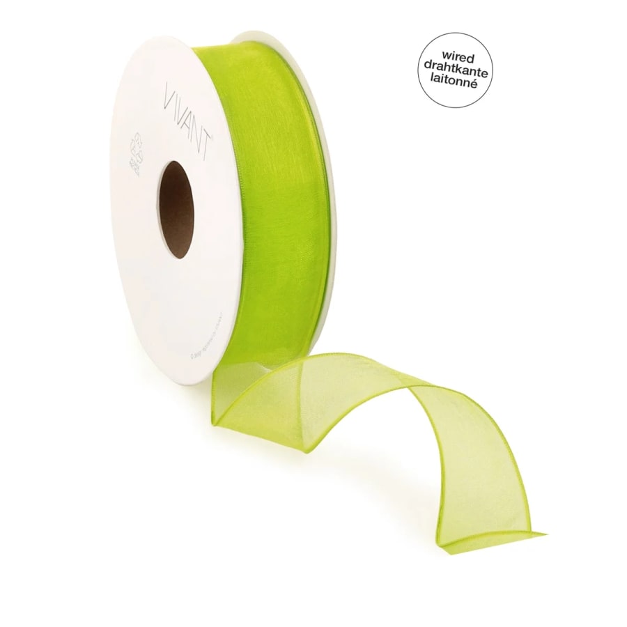 20m.ORGANZA M/VÍR 40mm. Spring Green