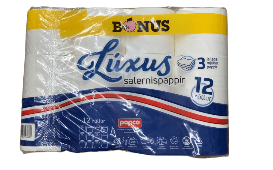 Bónus lúxus salernispappír 12 rúllur